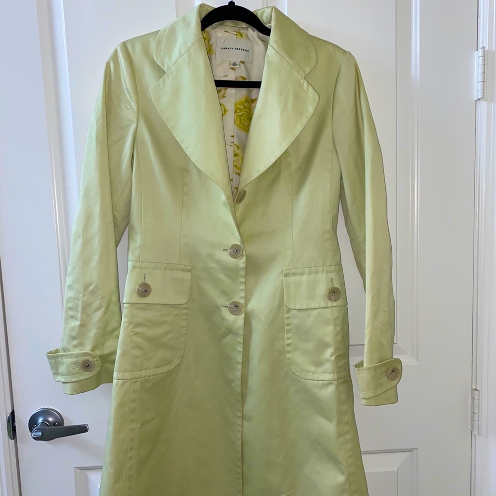 Banana Republic mint trench coat jacket